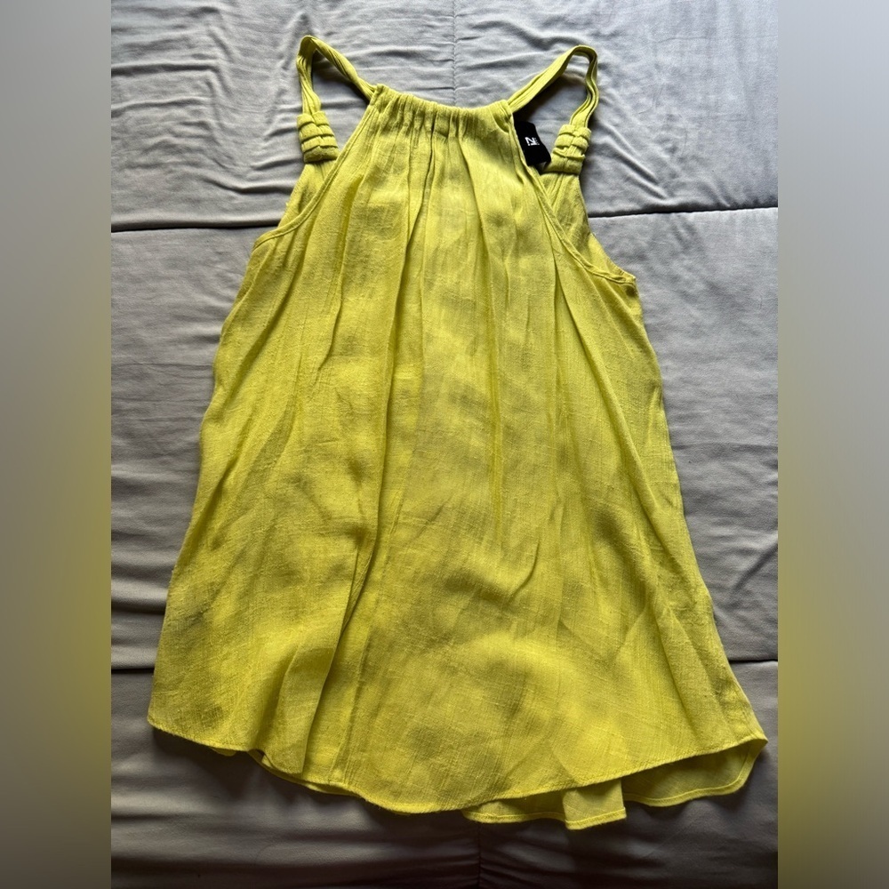 Yellow Ruffle-Trim Sleeveless Top - Picture 2 of 5